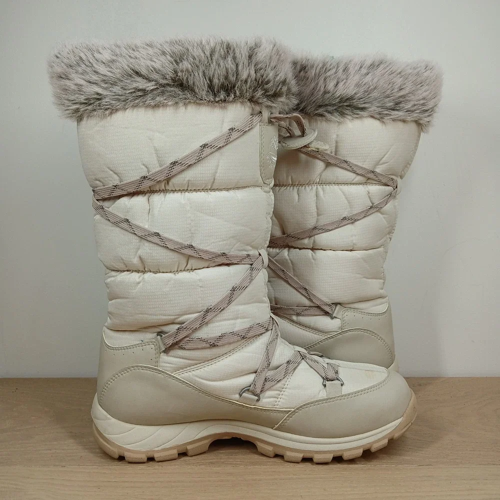 Timberland Boots Women 9 White Faux Fur Insulated Waterproof Winter Snow